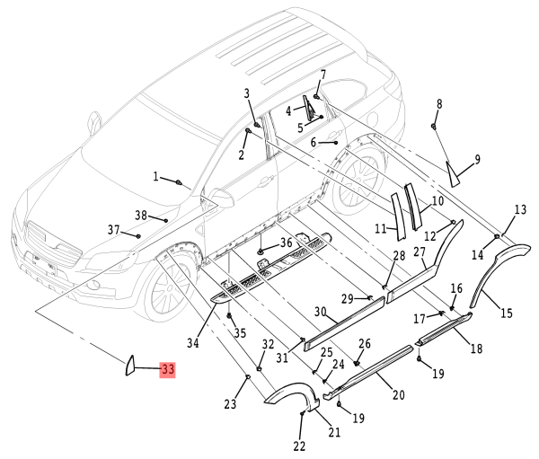 Chevrolet Captiva Ayna Üçgen Bakaliti Sol [Orijinal GM]