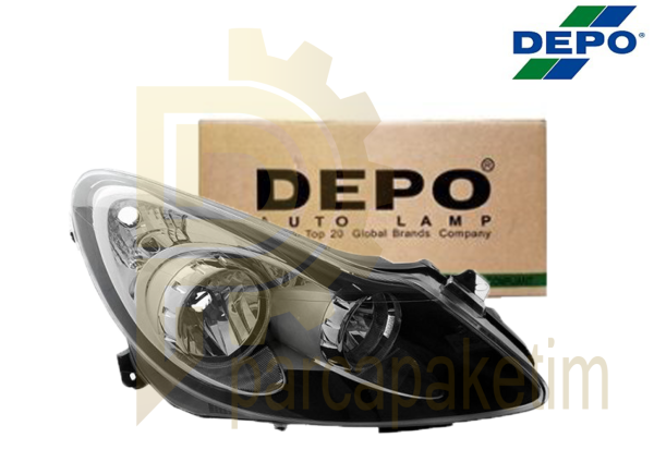 Opel Corsa D Far Sağ  Siyah 2006-2010 [Makyajsız] [DEPO]