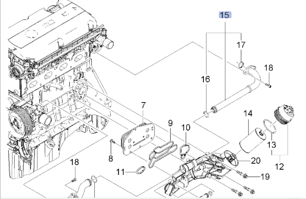 Chevrolet Aveo Yağ Soğutucu Borusu 1.4 2009-2011